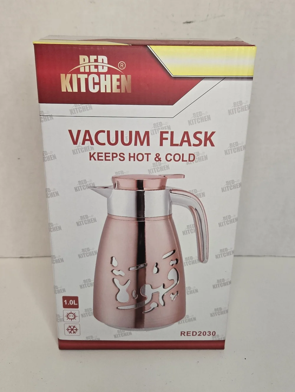 Arabic Vacuum Flask - Kahwa - Coffee Insulated Hot & Cold 1 Liter Rose Gold NEW
